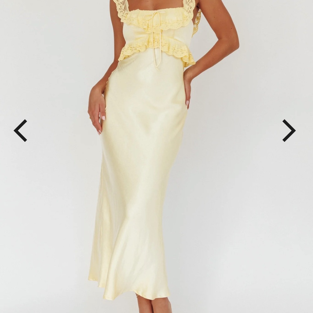Elegant Yellow Ruffle Dress